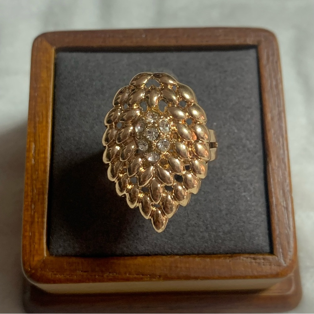 Rhinestones Zinc Alloy Gold Plated Costume‎ Fashion Ring
